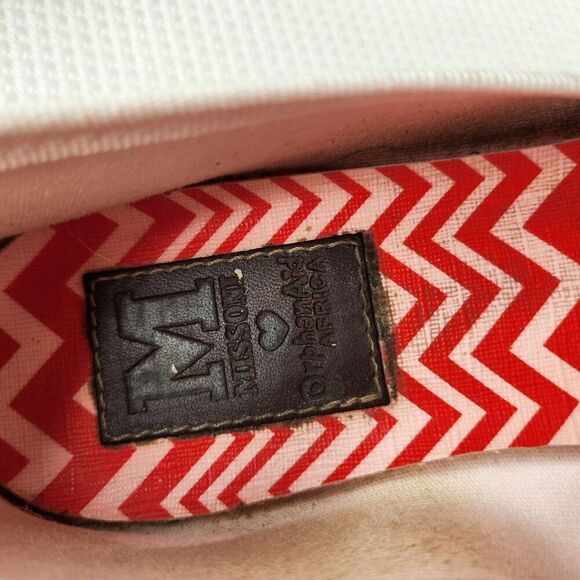 Missoni Red White Chevron Print Flats Womens Size 7 EU 38 - Picture 7 of 8